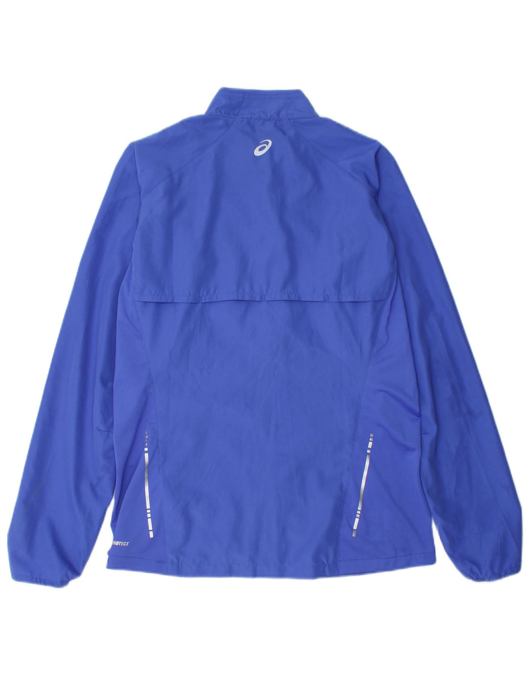 ASICS Womens Tracksuit Top Jacket UK 12 Medium Blue Polyester