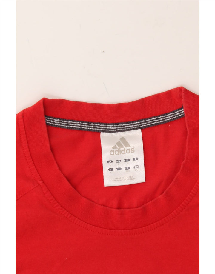 ADIDAS Mens Graphic T-Shirt Top Large Red Cotton Vintage Adidas and Second-Hand Adidas from Messina Hembry 