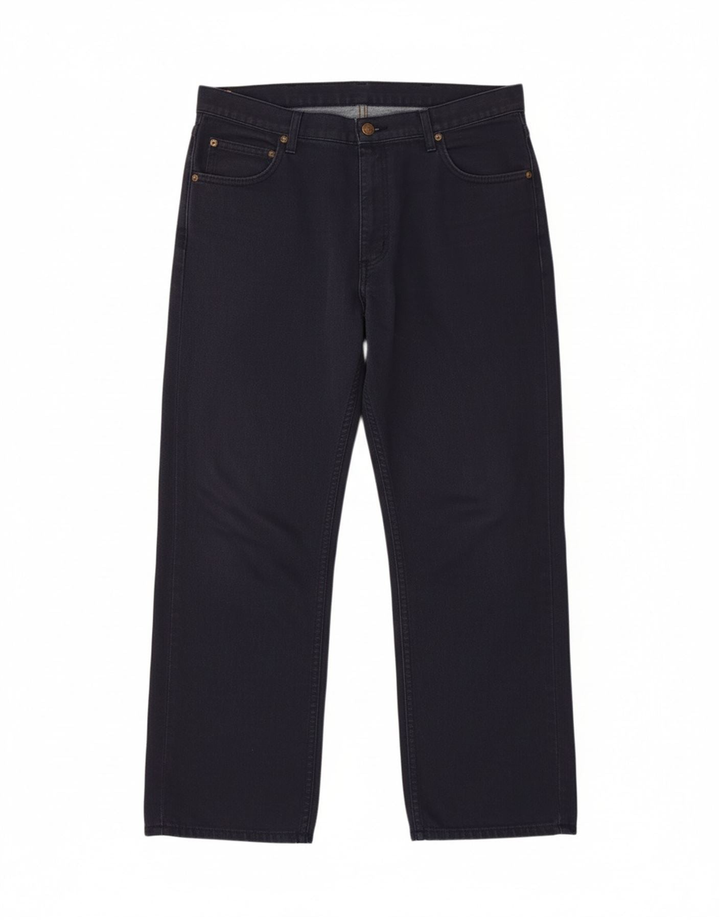 LEE Rechte jeans heren W34 L27 marineblauw katoen Vintage en