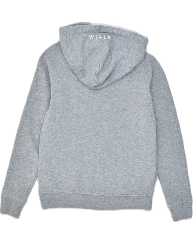 JACK WILLS Womens Zip Hoodie Sweater UK 8 Small Grey Cotton | Vintage | Thrift | Second-Hand | Used Clothing | Messina Hembry 