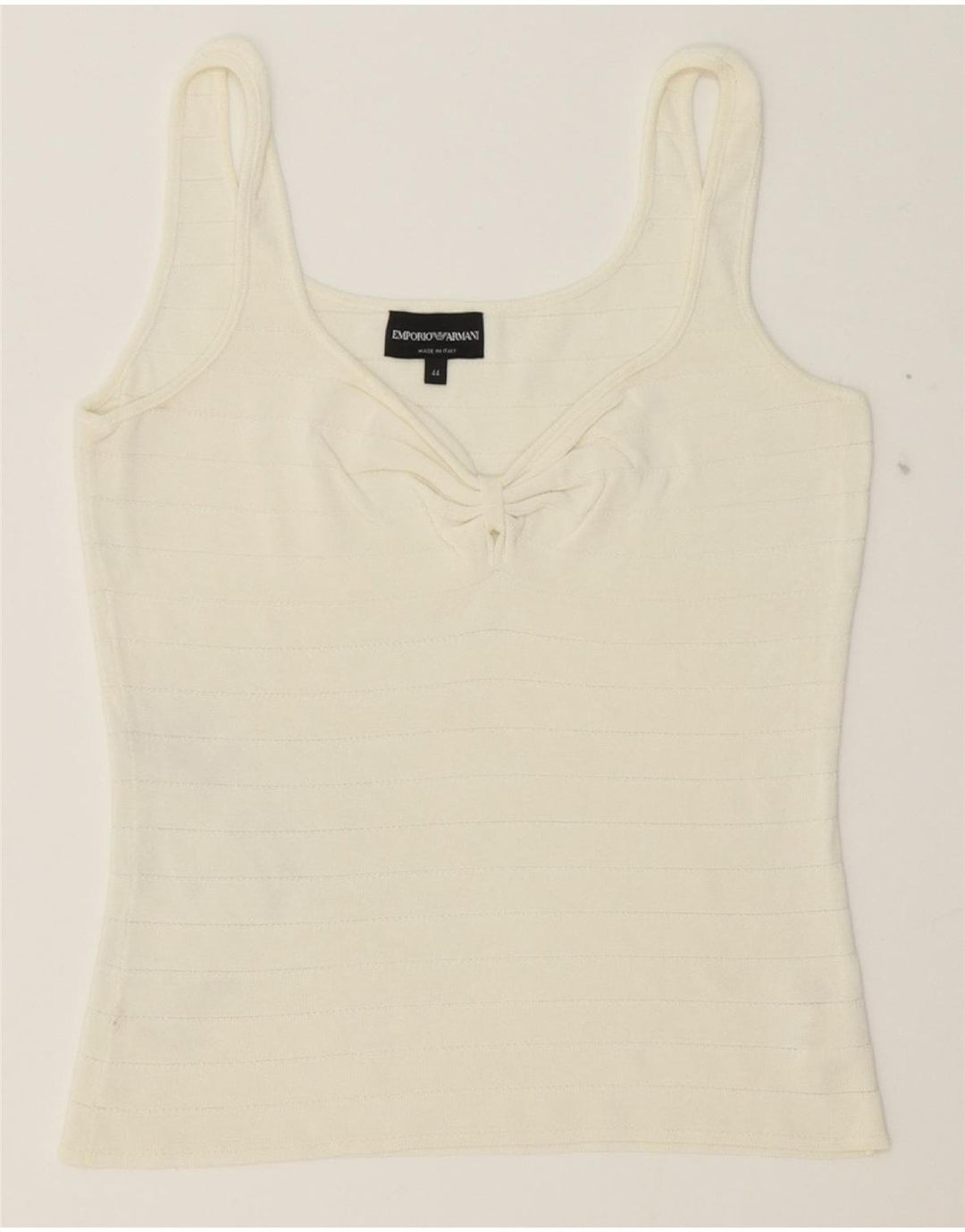 EMPORIO ARMANI Womens Vest Top IT 44 Medium White Cotton Vintage Emporio Armani and Second-Hand Emporio Armani from Messina Hembry 