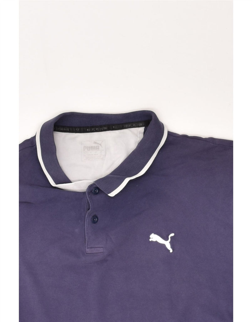 PUMA Mens Polo Shirt 2XL Navy Blue Cotton | Vintage Puma | Thrift | Second-Hand Puma | Used Clothing | Messina Hembry 