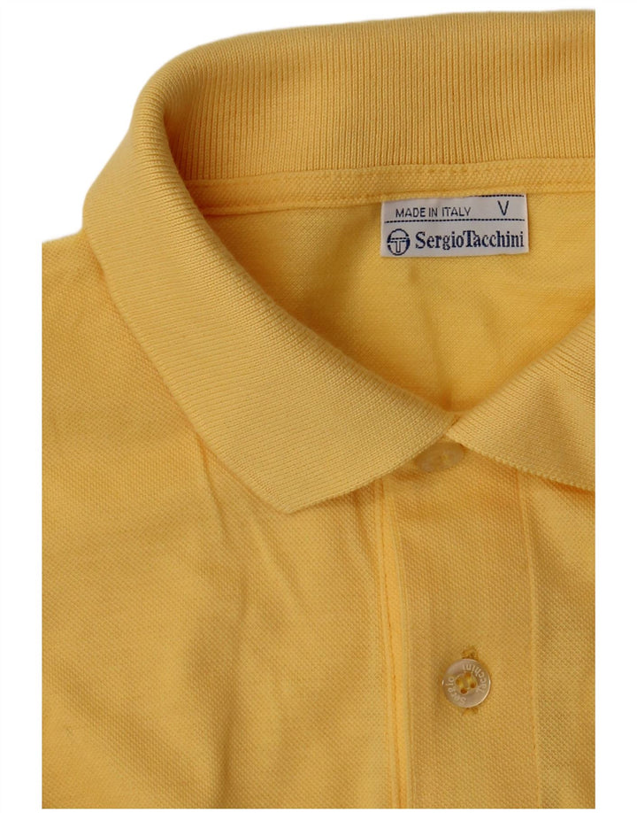 Sergio Tacchini Mens Long Sleeve Polo Shirt Large Yellow