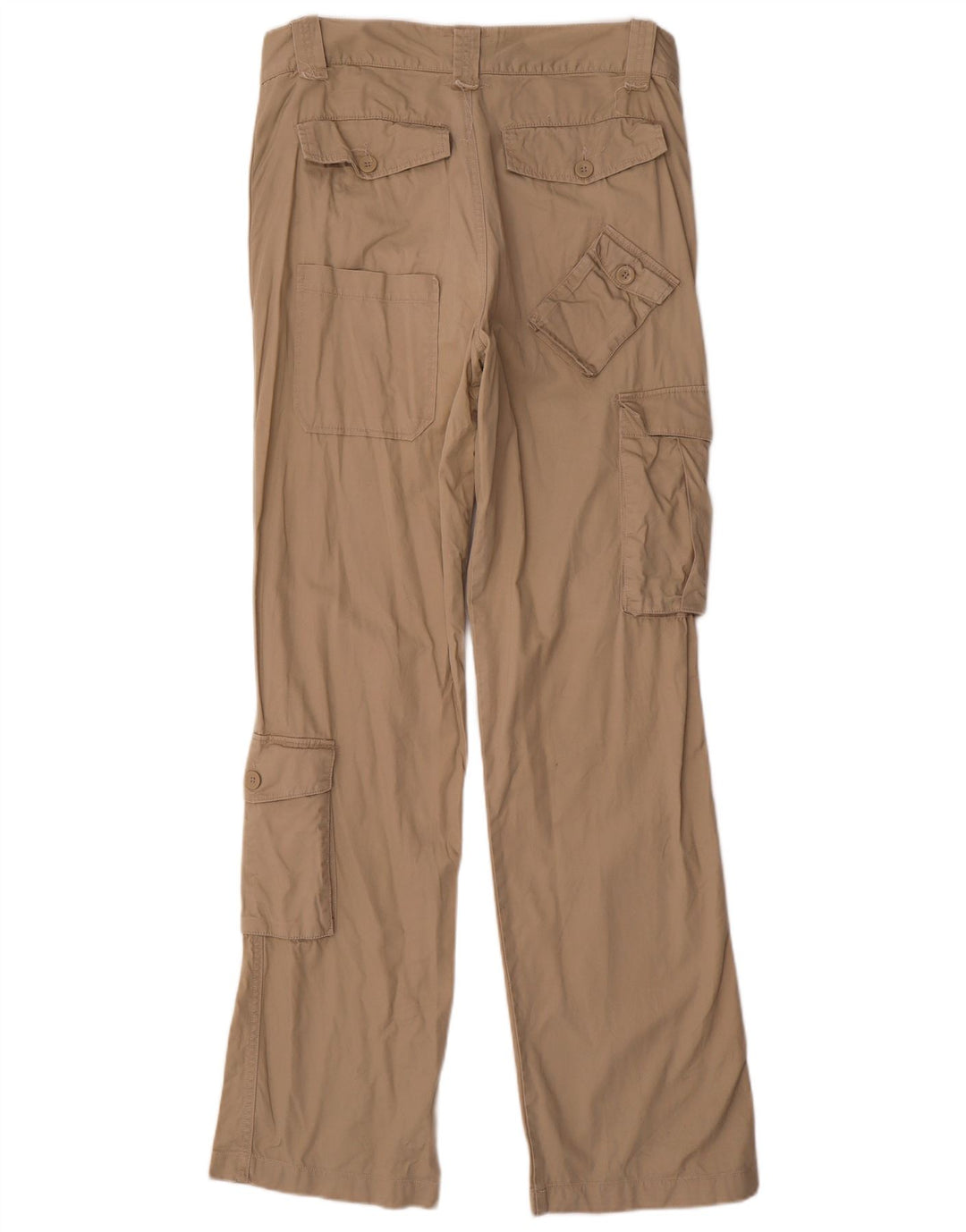 Vintage Mens Straight Cargo Trousers IT 46 Small W32 L34 Beige Cotton