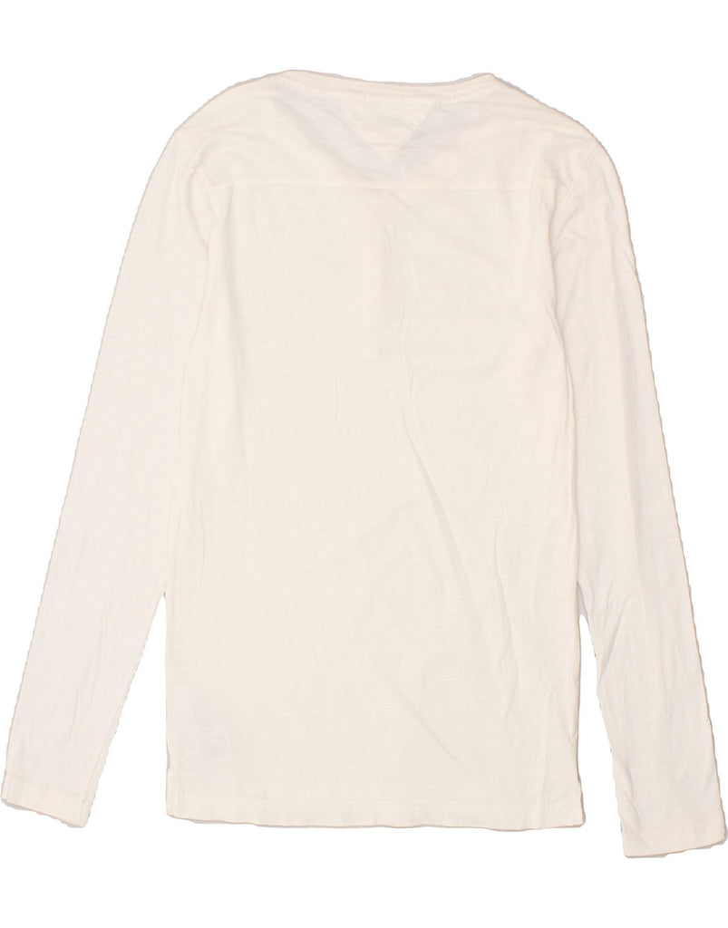 TOMMY HILFIGER Womens Top Long Sleeve UK 12 Medium White Cotton Vintage Tommy Hilfiger and Second-Hand Tommy Hilfiger from Messina Hembry 