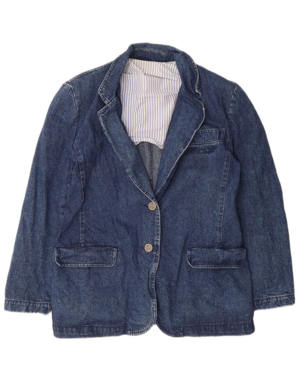 Marina Sport Womens Oversized 2 Button Blazer Jacket Size 17 Small Blue