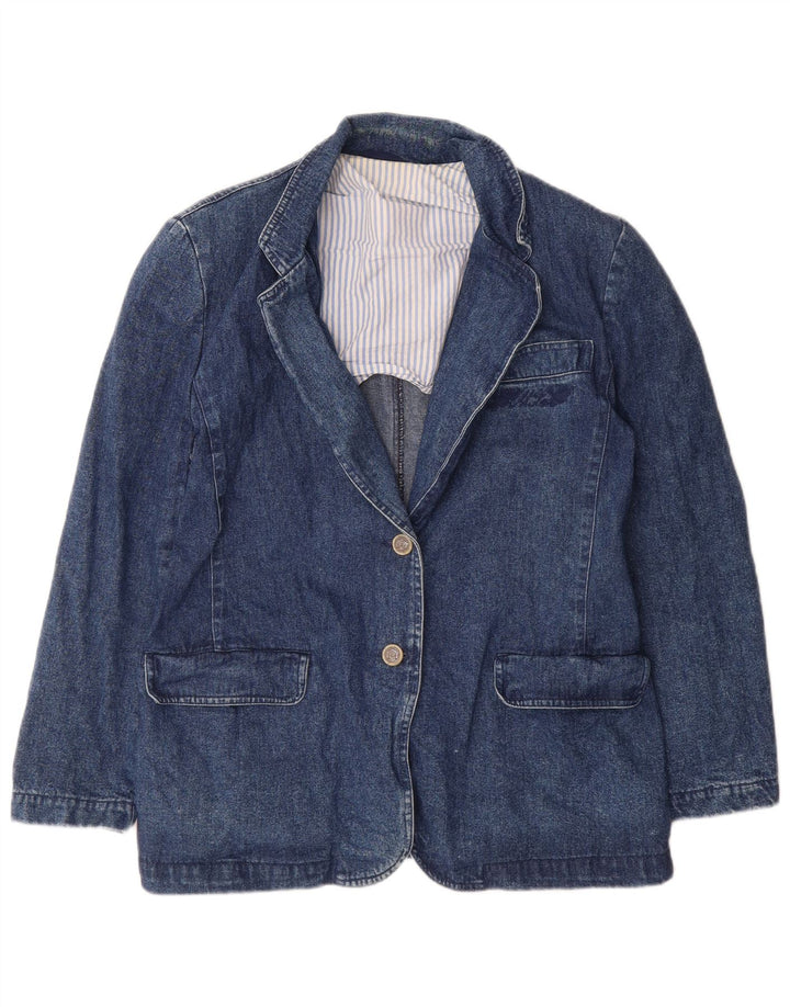 Marina Sport Womens Oversized 2 Button Blazer Jacket Size 17 Small Blue