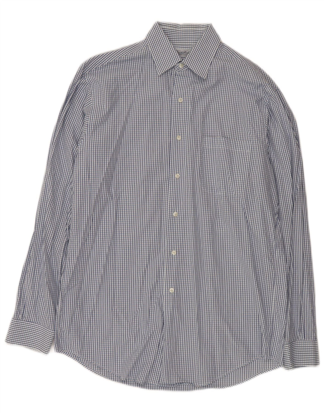 BROOKS BROTHERS Mens Shirt Size 15 1/2 Medium Blue Check Cotton