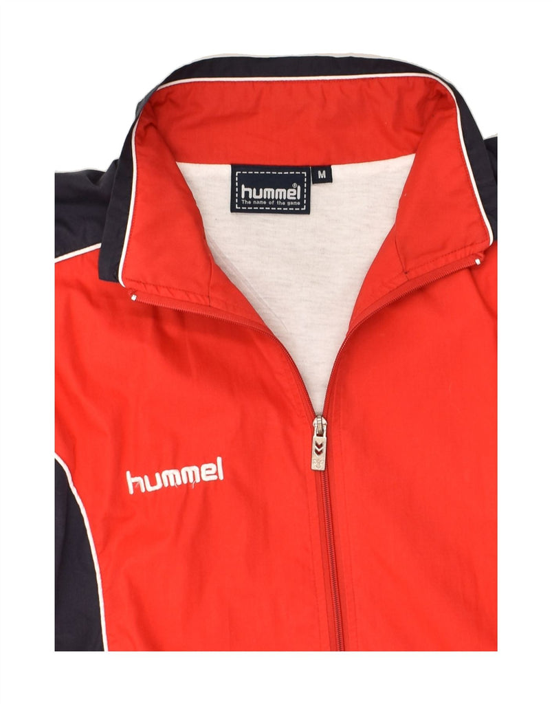 HUMMEL Mens Graphic Tracksuit Top Jacket Medium Red Colourblock Polyester | Vintage Hummel | Thrift | Second-Hand Hummel | Used Clothing | Messina Hembry 