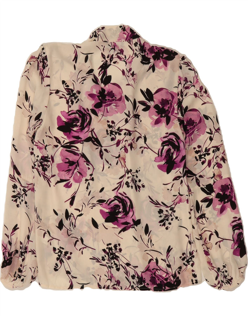 DKNY Womens Oversized See Through Blouse Top UK 6 XS Off White Floral Vintage Dkny and Second-Hand Dkny from Messina Hembry 