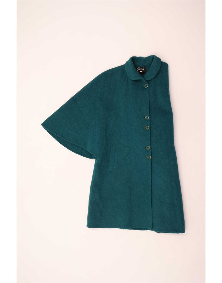 Gallara Womens Oversized Cape Coat IT 42 Medium Green Alpaca Wool