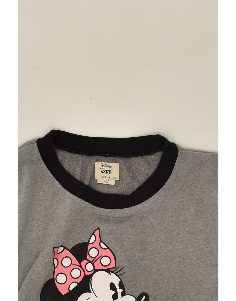 VANS Womens Minnie Graphic Sweatshirt Jumper UK 14 Medium Grey Colourblock | Vintage Vans | Thrift | Second-Hand Vans | Used Clothing | Messina Hembry 