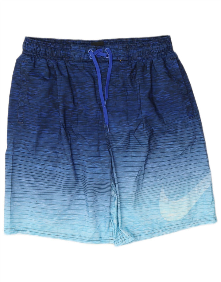 Nike Mens Graphic Swimming Shorts Large Blue Pinstripe Polyester