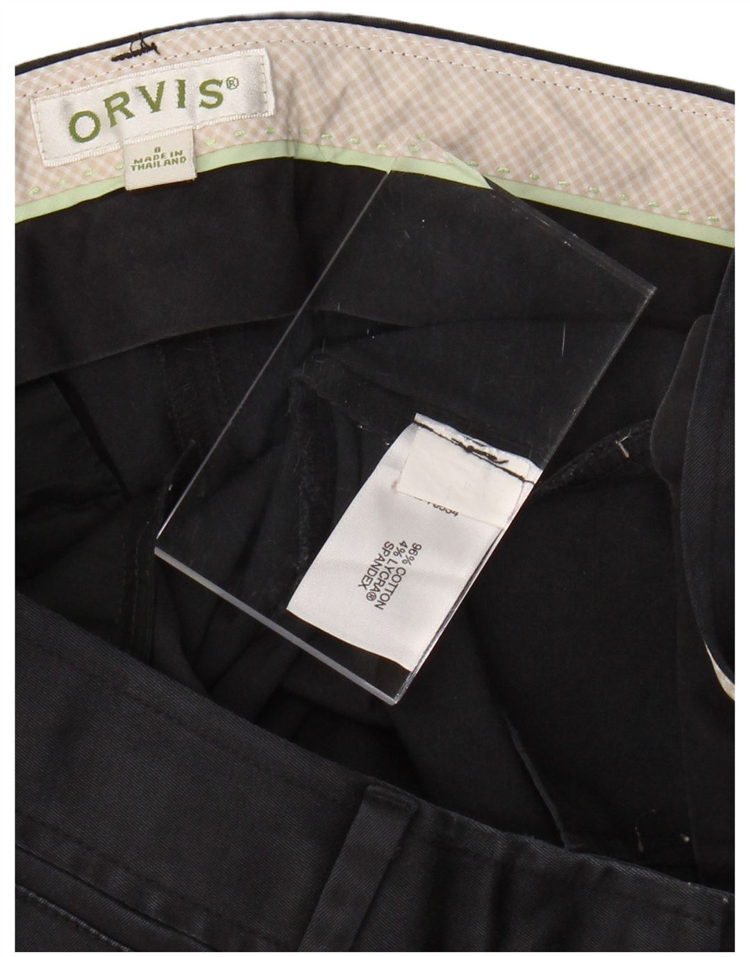 ORVIS Womens Slim Casual Trousers US 8 Medium W28 L27 Black Cotton