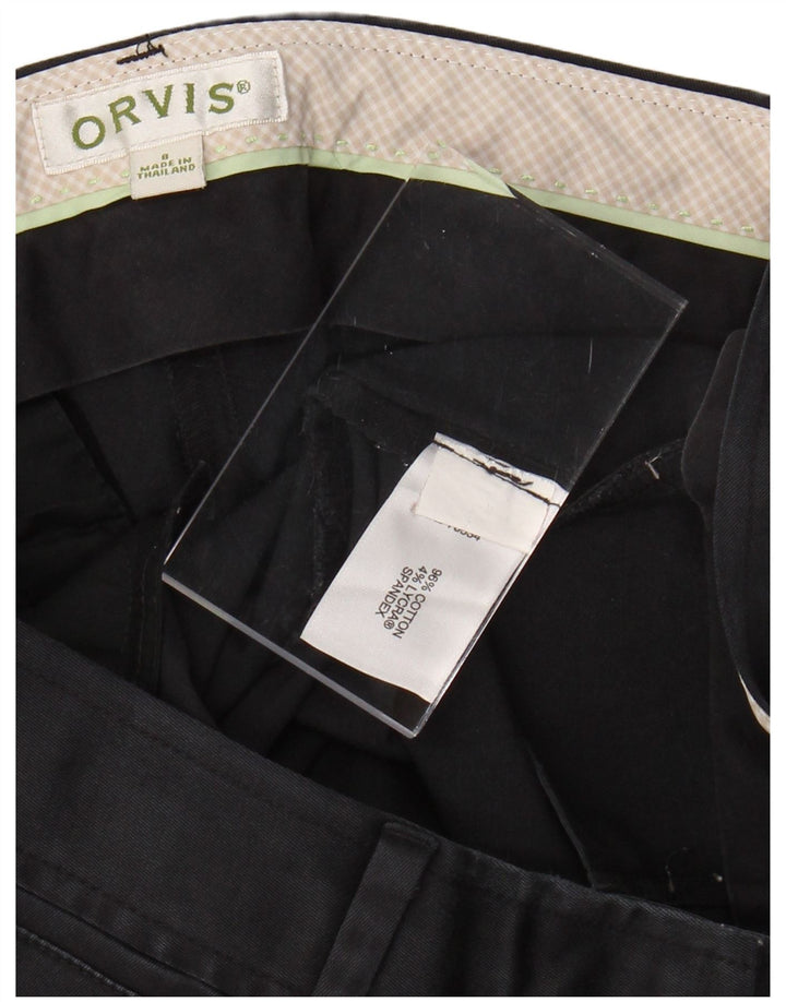 ORVIS Womens Slim Casual Trousers US 8 Medium W28 L27 Black Cotton
