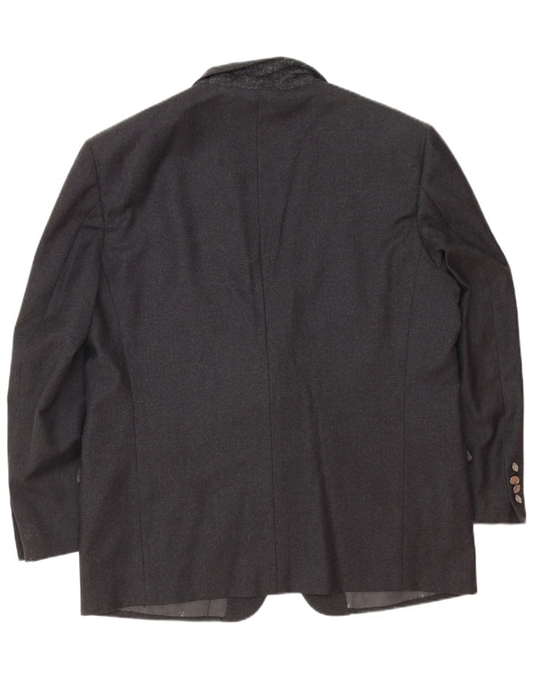 Yves Saint Laurent Mens 2 Button Blazer Jacket IT 56 3XL Grey Wool Classic