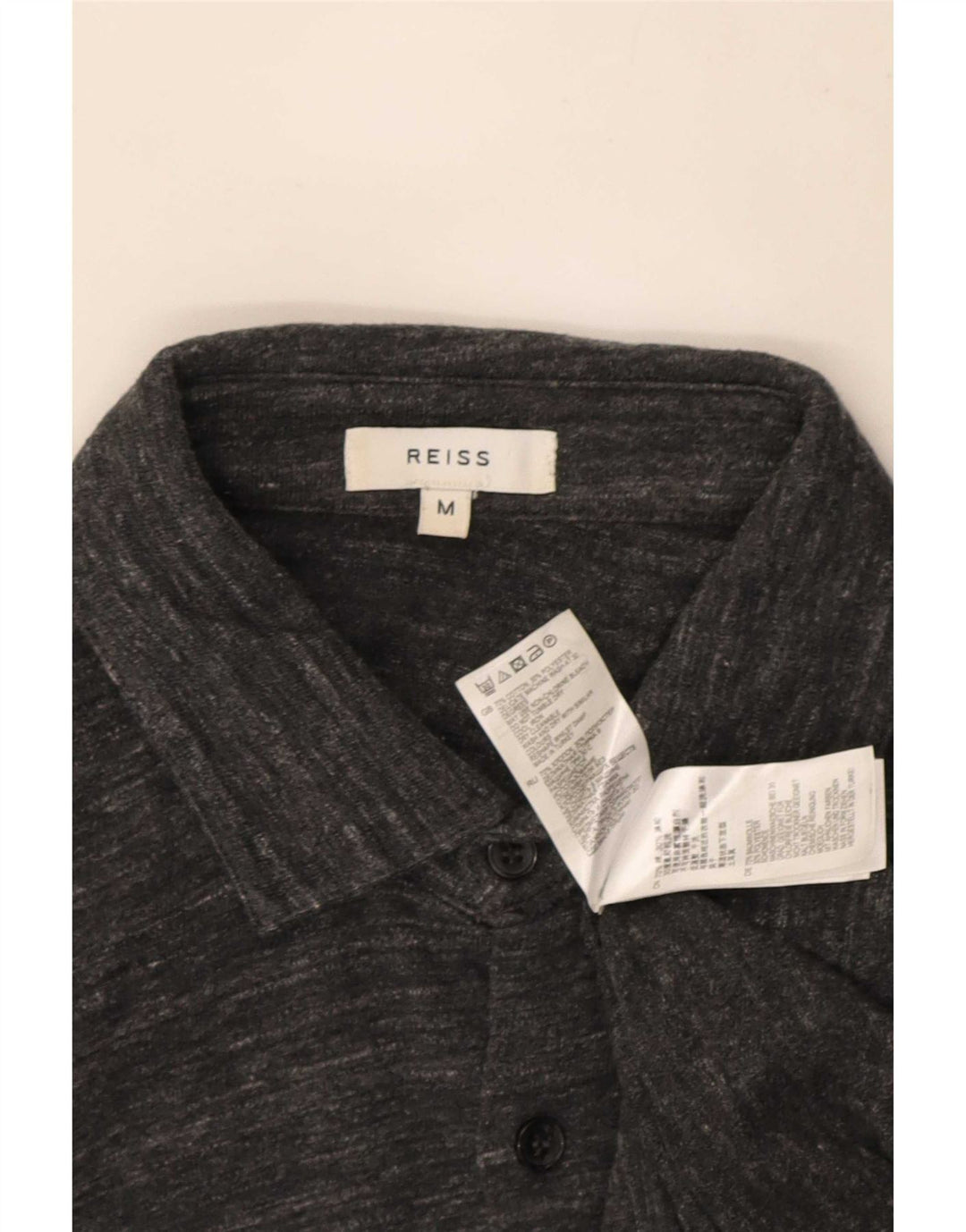 Reiss Mens Shirt Medium Grey Flecked Cotton