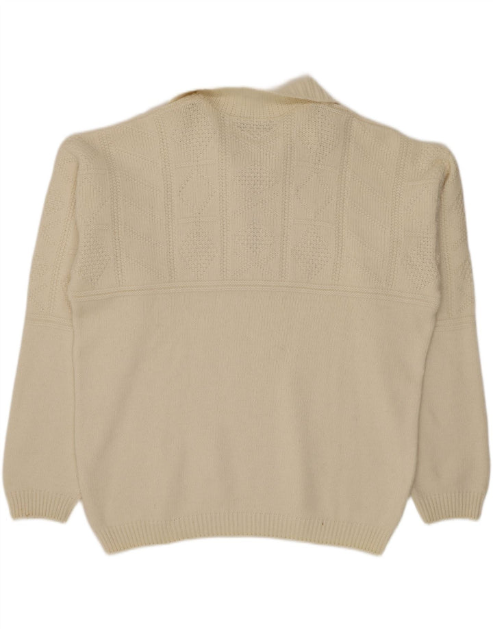 Daniel Hechter Mens Zip Neck Jumper Sweater XL Off White