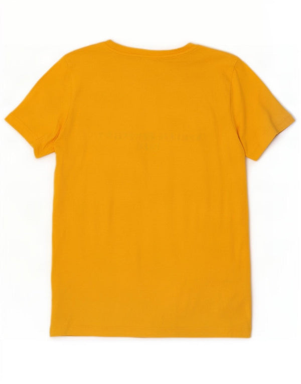 Tommy Hilfiger Womens Graphic T-Shirt Top UK 6 XS Yellow Cotton