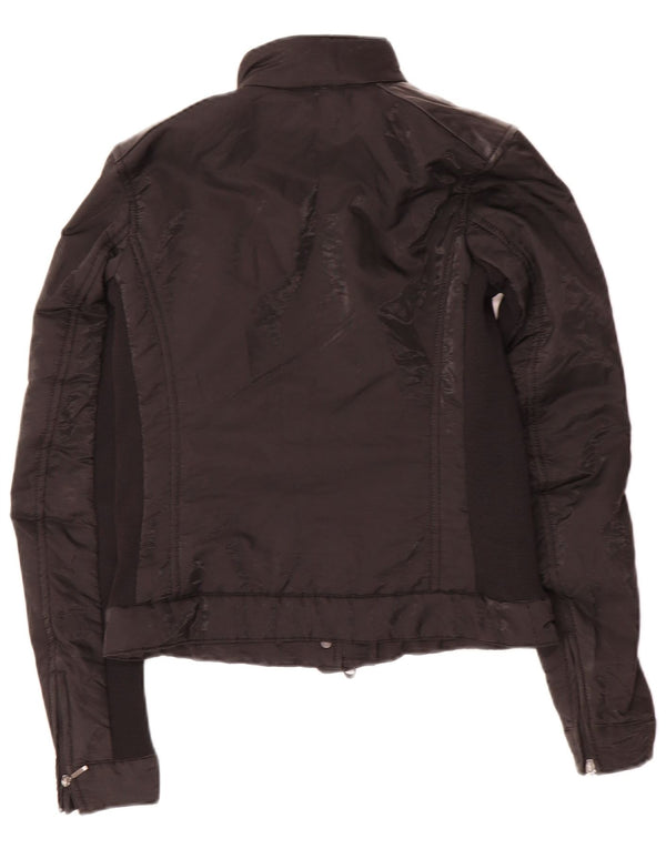 Refrigiwear Womens Cruz Crop Racer Jacket UK 10 Small Black Polyvinyl
