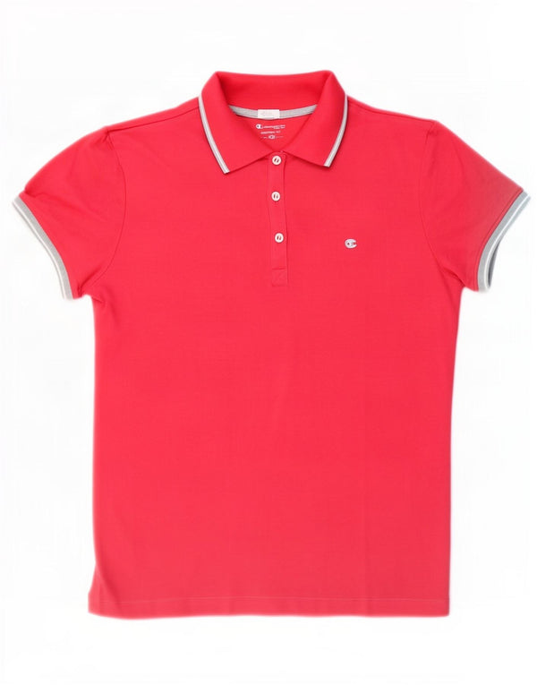 Champion Womens Heritage Polo Shirt UK 18 XL Red Cotton