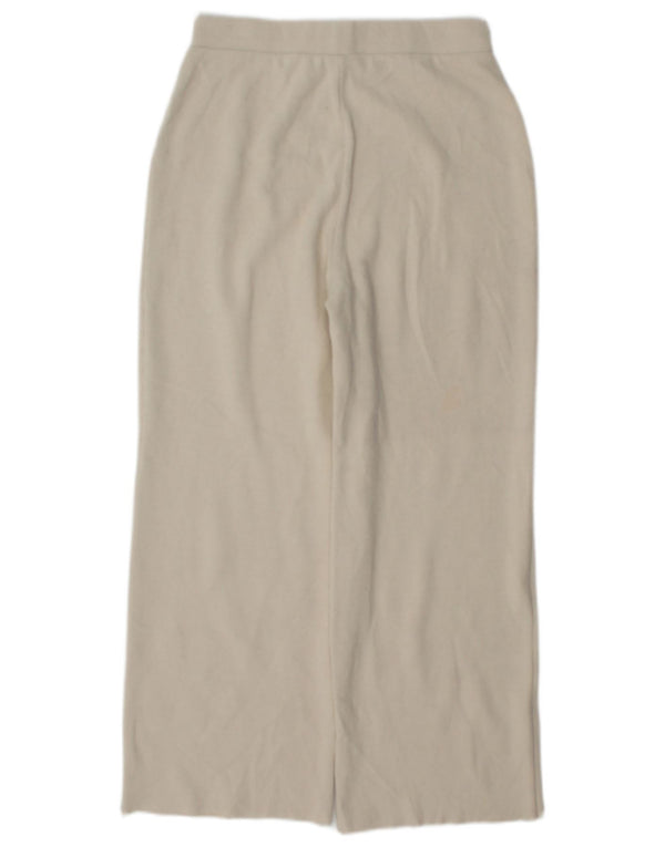 Zara Womens Knit Tracksuit Trousers UK 10 Small  Off White