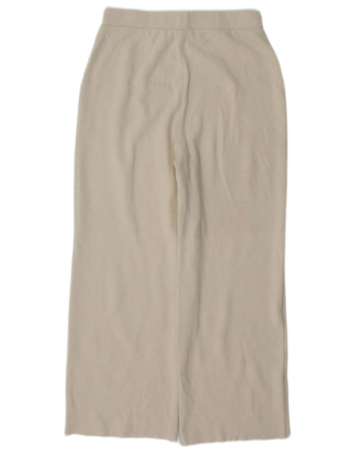 Zara Womens Knit Tracksuit Trousers UK 10 Small  Off White
