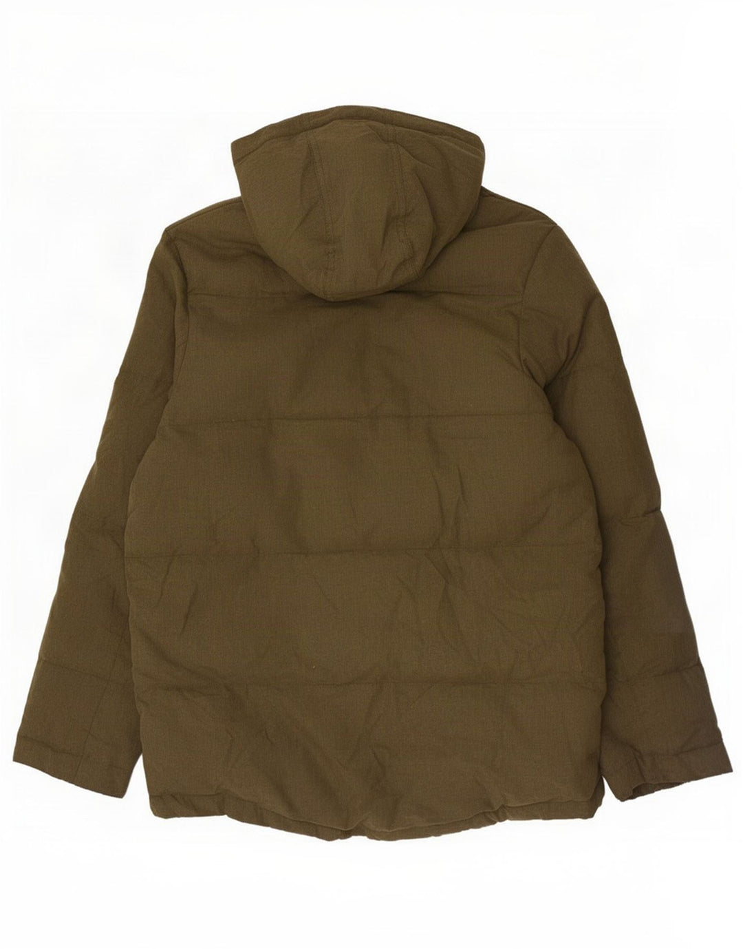 Fred Perry Mens Hooded Padded Jacket UK 38 Medium Khaki