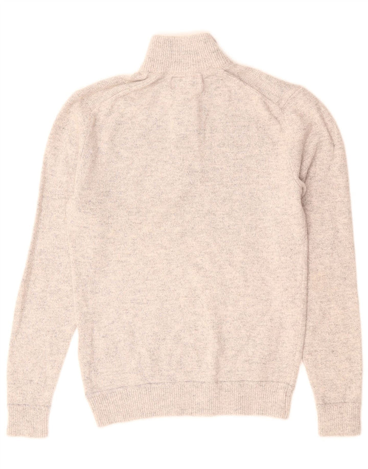 Superdry Mens Zip Neck Jumper Sweater Small Grey Cotton