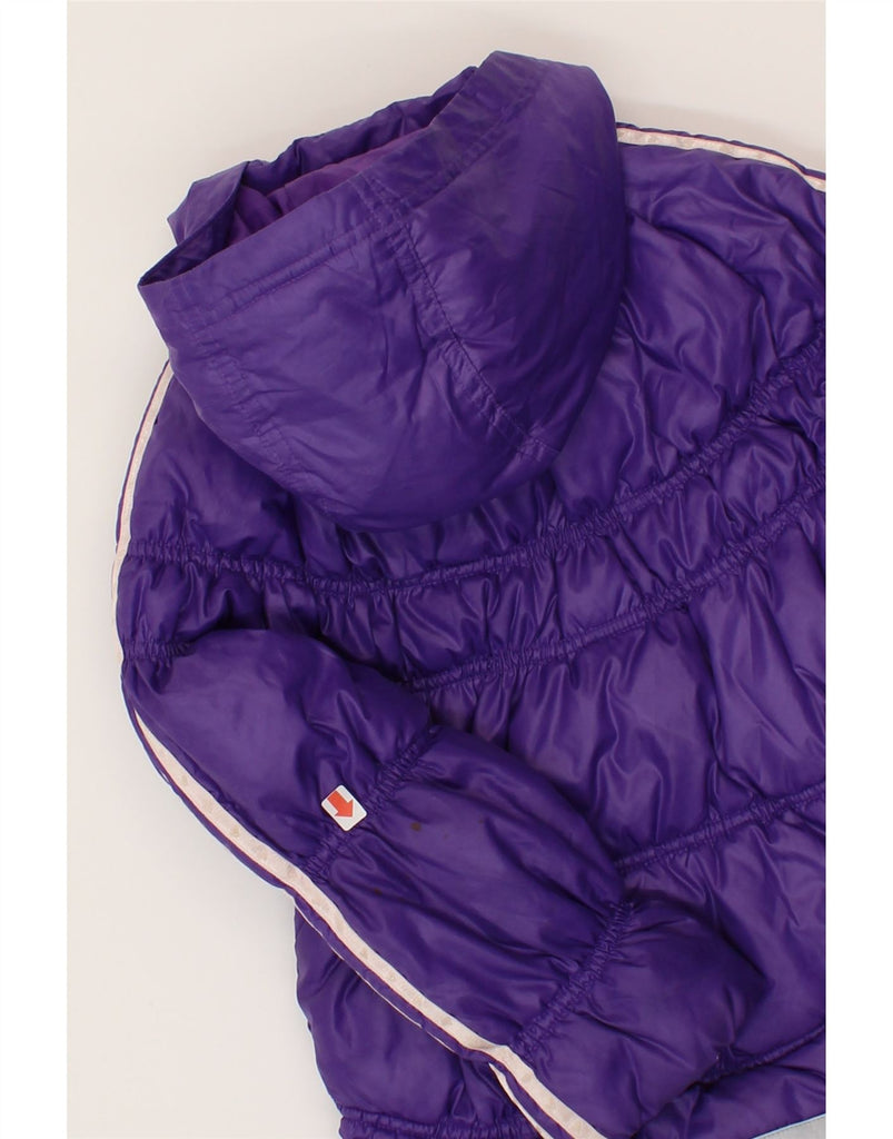 ADIDAS Girls Hooded Padded Jacket 5-6 Years Purple Polyester Vintage Adidas and Second-Hand Adidas from Messina Hembry 