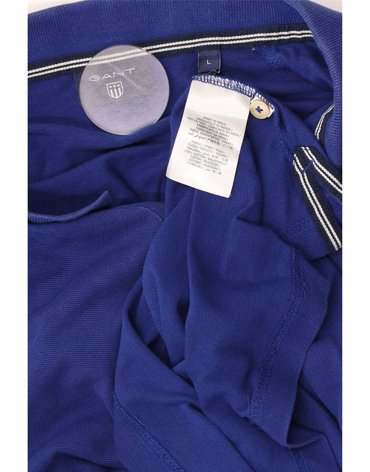 Gant Mens Polo Shirt Large Blue Cotton