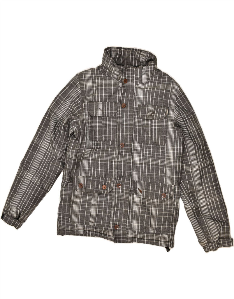 VANS Mens Utility Jacket UK 36 Small Grey Check Polyester | Vintage Vans | Thrift | Second-Hand Vans | Used Clothing | Messina Hembry 