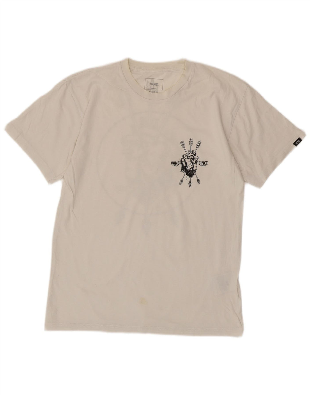 Vans Mens Classic Fit Graphic T-Shirt Top Small White Cotton