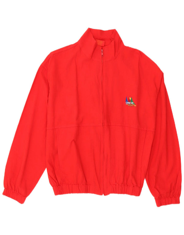 Cancun  Mens Bomber Jacket UK 40 Large Red Cotton