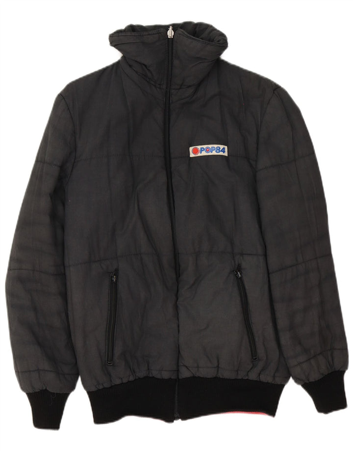 POP 84 Womens Reversible Jacket IT 42 Medium Black Colourblock Polyester