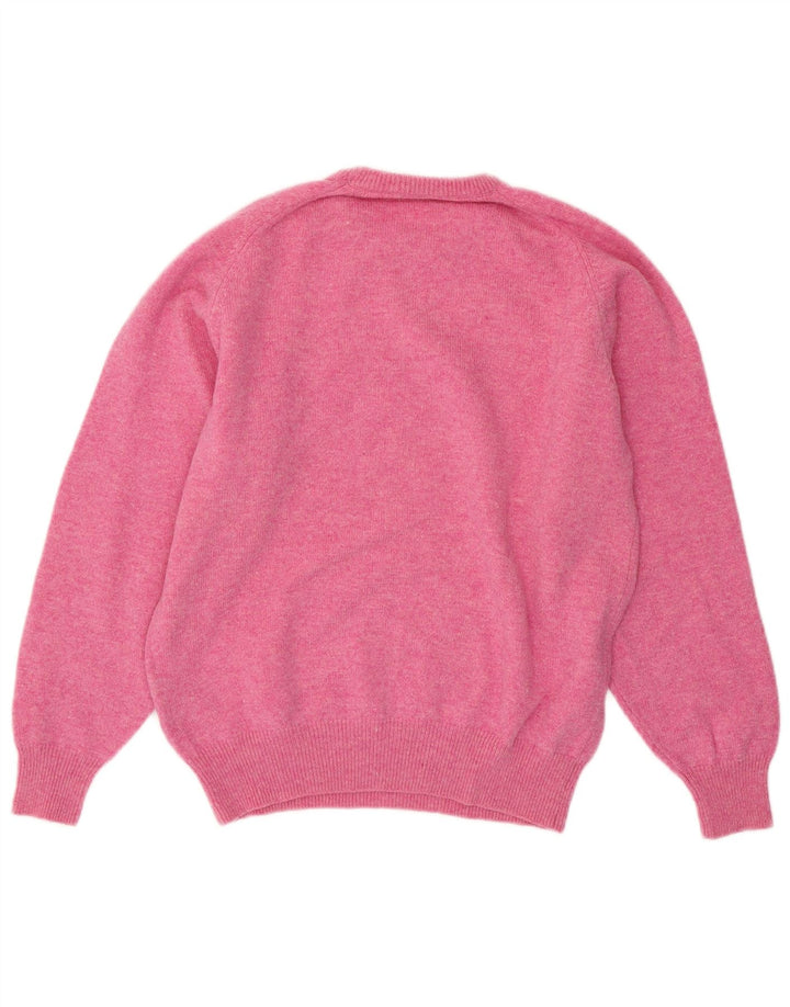 Kappa Womens Crew Neck Jumper Sweater UK 14 Medium Pink Wool