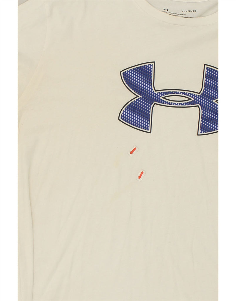 UNDER ARMOUR Mens Graphic T-Shirt Top XL White Cotton | Vintage Under Armour | Thrift | Second-Hand Under Armour | Used Clothing | Messina Hembry 