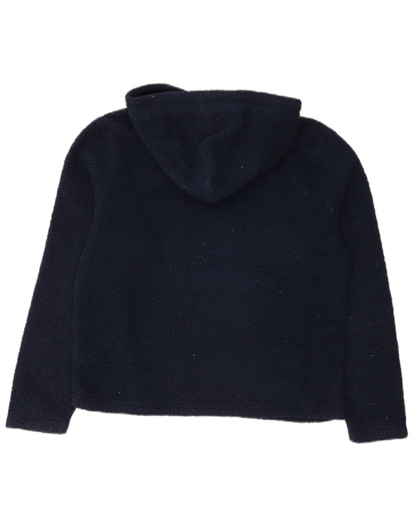 Fila Womens Fleece Graphic Hoodie Jumper UK 14 Medium Navy Blue Polyester