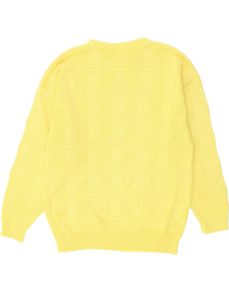 VINTAGE Mens Crew Neck Jumper Sweater Medium Yellow Vintage Vintage and Second-Hand Vintage from Messina Hembry 