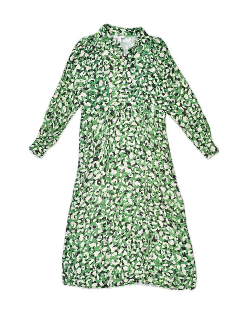 TOPSHOP Womens Oversized Maxi Dress UK 8 Small Green Spotted Viscose | Vintage | Thrift | Second-Hand | Used Clothing | Messina Hembry 