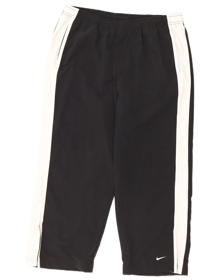 Nike Womens Capri Tracksuit Trousers US 12/14 Large Black Colourblock