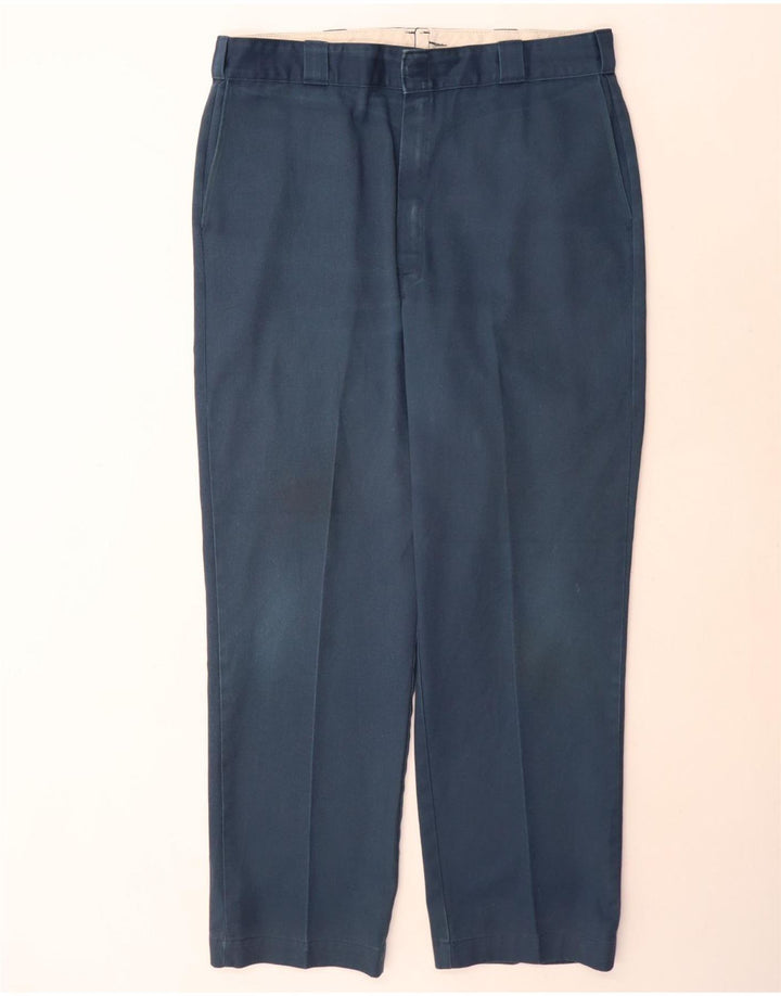 Dickies Mens Straight Chino Trousers W40 L32 Navy Blue Polyester