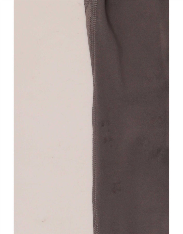 Nike Womens Dri Fit Crop Leggings UK 12 Medium  Grey Polyester