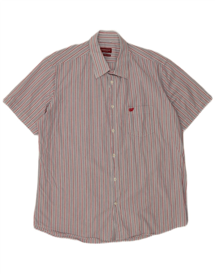 CARRERA Mens Short Sleeve Regular Fit Shirt 2XL Blue Striped