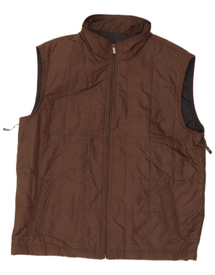 MASSIMO DUTTI Mens Padded Gilet UK 40 Large Brown