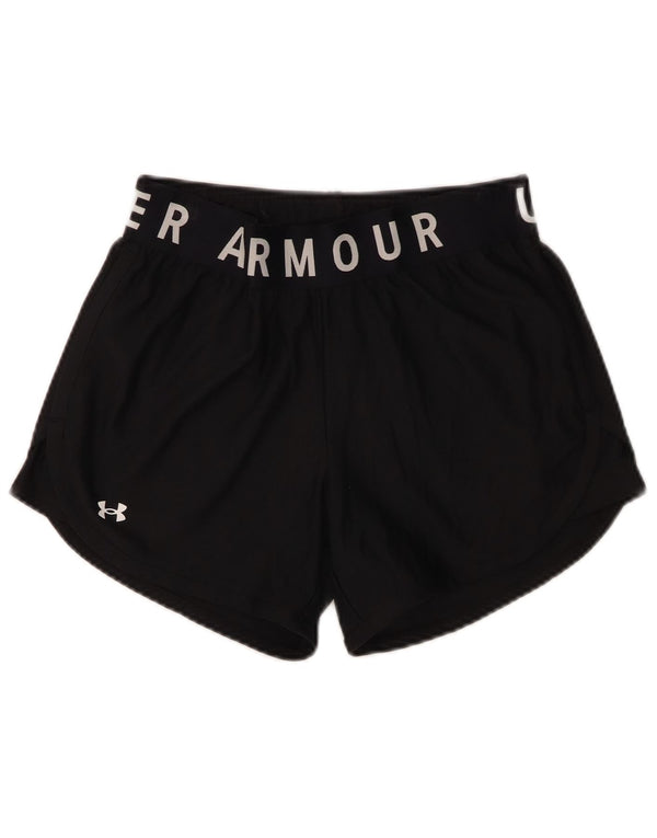 Under Armour Womens Graphic Sport Shorts UK 10 Small Black Polyester