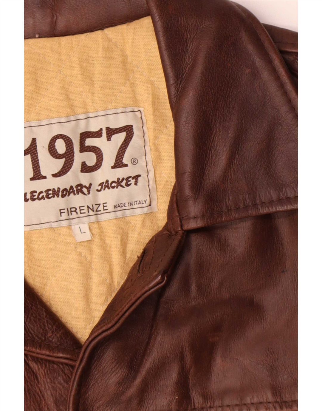 Legendary Jacket 1957 Mens 4 Button Leather Blazer UK 40 Large Brown
