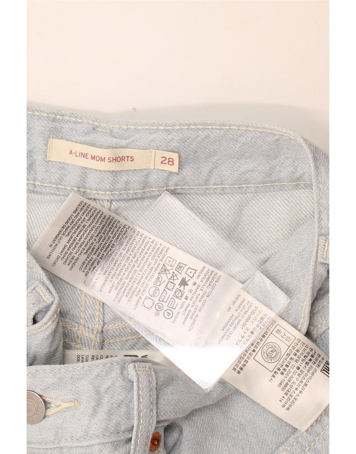 LEVI'S Womens Mom Denim Shorts W28 Medium Blue Cotton