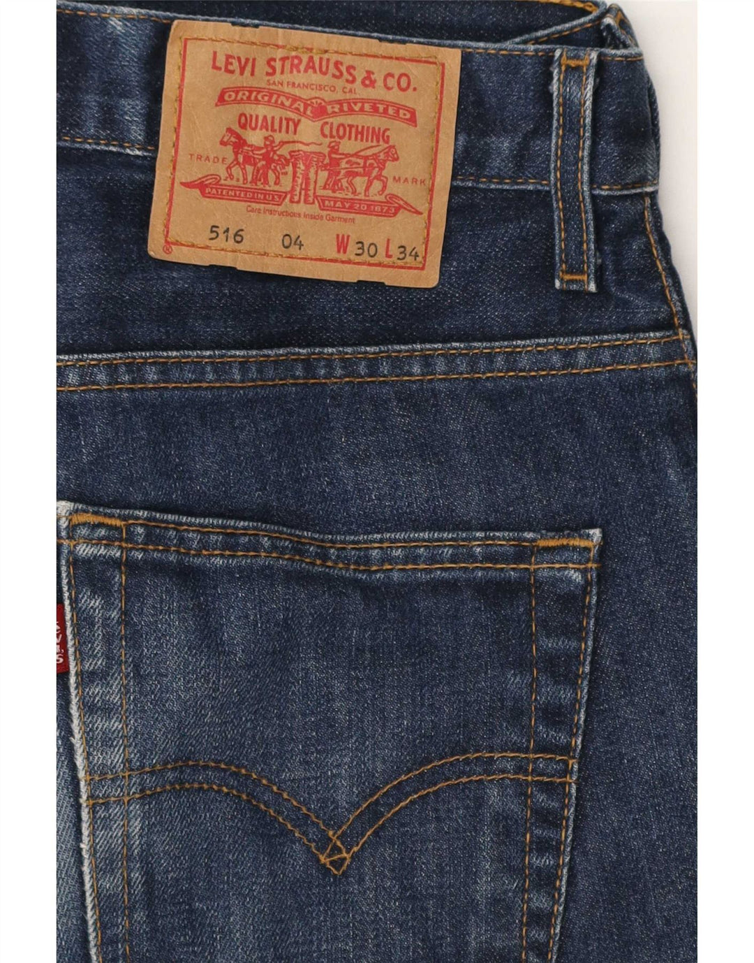 Levi's Womens 516 Flared Jeans W30 L34 Navy Blue Cotton