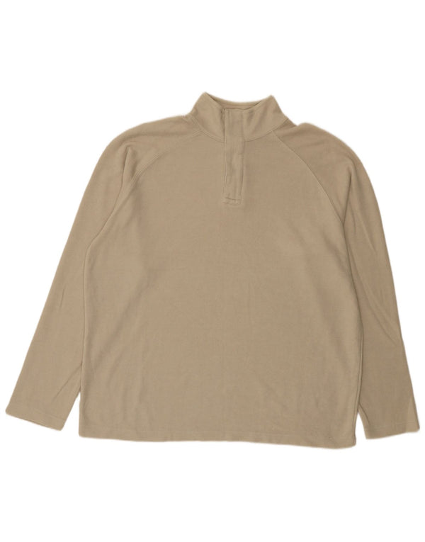 Gap Mens Zip Neck Top Long Sleeve XL Beige Cotton